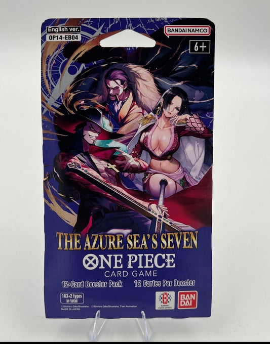 One Piece Card Game OP-14 The Azure Sea's Seven sleeved booster pack, factory sealed