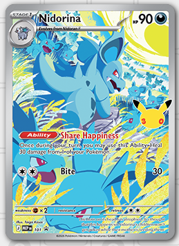 Nidorina card from the Pokémon TCG 30th Celebration set