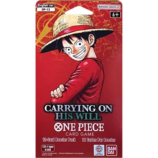 One Piece Card Game OP-13 Carrying On His Will sleeved booster pack, factory sealed